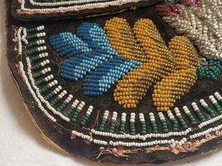 Antique 1857 Native American Iroquois Indian Beaded Purse Reticule Pouch Bag 3
