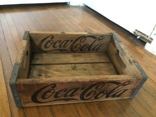 Vintage Coca Cola Wooden Box Crate Case Bottle Carrier (18 " X 12 " X 4 ")