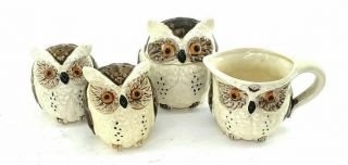 OWLS Tea Set Vintage Ceramic Creamer Sugar Bowl Salt Pepper Mugs 2
