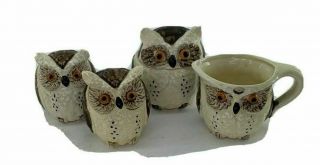 OWLS Tea Set Vintage Ceramic Creamer Sugar Bowl Salt Pepper Mugs 3