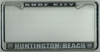 Huntington Beach California " Surf City " Dodge Vintage Mopar License Plate Frame