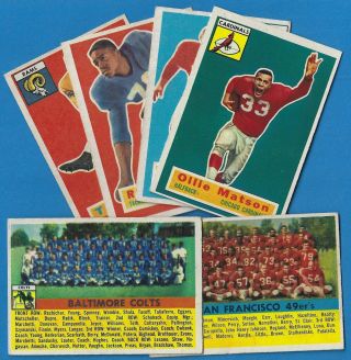 1956 Topps Football U - Pick Set Break - See List Great Conditions Vintage Cards
