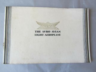 The Avro Avian Light Aeroplane - Advertising Brochure - Pb 1930?