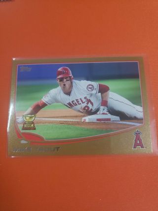 2013 Topps Series 1 27 Mike Trout Rookie Cup Gold Parallel 0014/2013