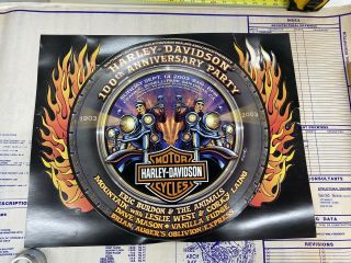 Emek Harley Davidson 100th Anniversary Die Cast Poster & Ticket Combo Signed 1