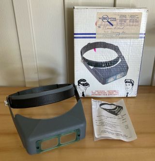 Vintage Donegan Opti - Visor Da - 5 Head Band Binocular Magnifier Optivisor Orig Box