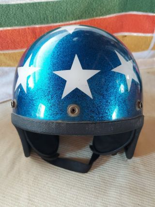 Vintage LSI - 4150 USA Sparkle flag stars stripes motorcycle helmet 2