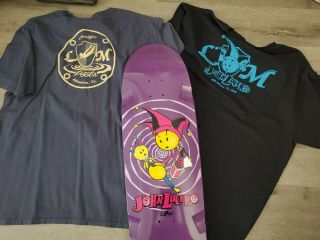 John Lucero Skateboard Deck By Lance Mountain Autographed.  With Two Shirts Xl