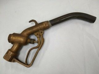 Vintage 1950s Morrison Bros Model 227 Brass Gas Fuel Pump Nozzle E Type Hook