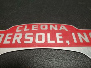 NOS Vintage License Plate Topper.  Cleona Ebersole,  Inc.  PONTIAC 3