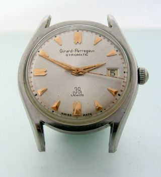 Vintage Girard Perregaux Gyromatic Silvered Dial,  Incomplete To Restore