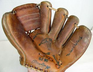 Vintage Rawlings Gj90 Dal Maxvill Baseball Glove Mitt 8 " Tall Right Hand Thrower