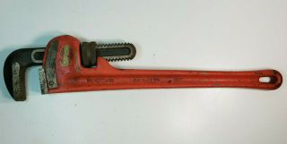 Vintage Ridgid Rigid 18 " Straight Pipe Monkey Wrench 2 1/2 " Jaws Heavy Duty