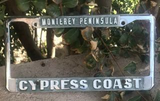 Rare Monterey California Cypress Coast Ford Vintage Dealer License Plate Frame