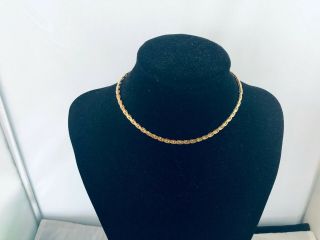 Vtg.  Monet Shiny Gold Tone Chain Link Choker Necklace