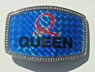 Vintage.  Queen Rock Band Prism Hologram Sticker Belt Buckle