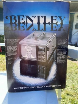 Open Box Vintage Bentley 100c Deluxe Portable 5 " Inch Tv Collector