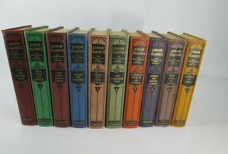 1918 Junior Classics - Young Folks Book Shelf Of Books 10 Volume Set Antique Hb