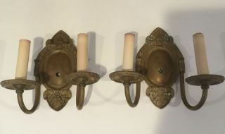 Antique Bronze Wall Sconces Sconce Pair Attributing To E.  F.  Caldwell