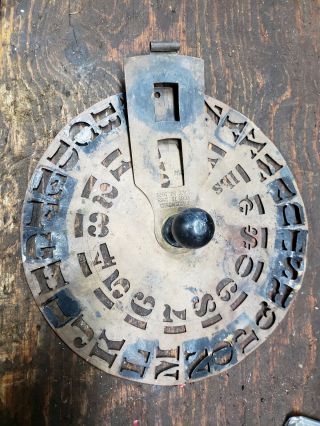 Antique Brass Wheel Round Lettering Stencils