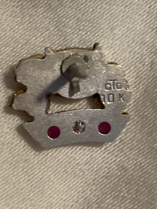 Employee Service Award Pin Badge: Fisher Body; 10K Solid Gold Buggy Emblem 20 Yr 3