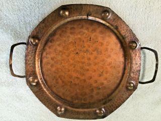 Roycroft,  Antique Signed Hammered Copper Plate/ Charger/ Platter,  2 Of 2