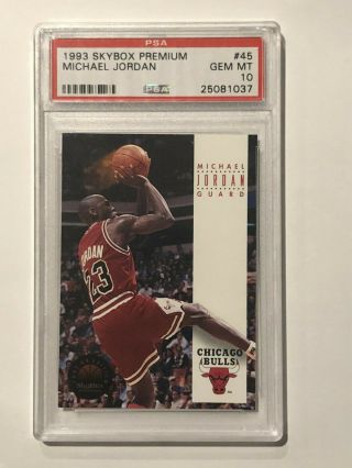 1993 Skybox Premium Michael Jordan Psa 10 Gem Hof Chicago Bulls 45