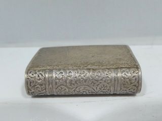 ANTIQUE STERLING SILVER PILL BOX IN THE FORM OF A BOOK 2
