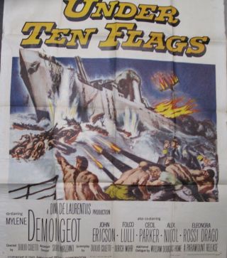 Under Ten Flags - - Vintage Movie Poster - - 3 Sheet