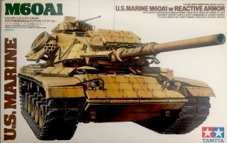 Vintage (1992) Tamiya 1/35 Usmc M60a1 W/reactive Armor,  35157