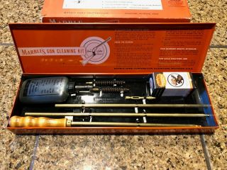 Vintage Marbles Gun Cleaning Kit Gladstone,  Mi Steel Case Box
