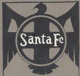 Vintage 1941 Santa Fe Railroad Hard Stock Card - Art Deco Eagle - Hughesville PA 2