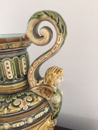 Antique Vintage Austrian Majolica Vase Collectible 3