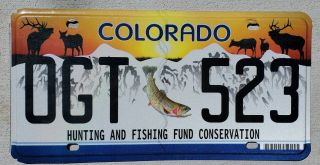 2015 Colorado Hunting And Fishing License Plate Ogt 523