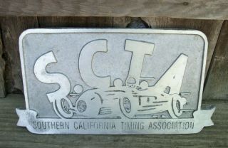 Scta Southern California Timing Cast Metal Hot Rod Car Club Plaque License Plate