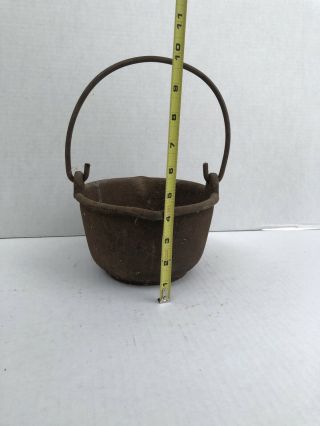 Vintage Cast Iron Melting Pot Cauldron 7” Diameter Lead Metal Smelting