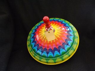 Vintage Lbz Metal Spinning Top Toy West Germany