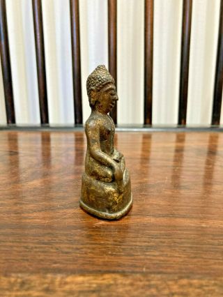 Old Thai gilt bronze figure of seated Buddha 2