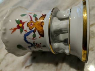 Meissen Crossed Swords Footed Mini Vase Floral Hand Painted Vintage
