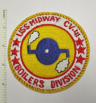 Us Navy Uss Midway Cv - 41 Carrier Patch Boilers Division Vintage Asian Made