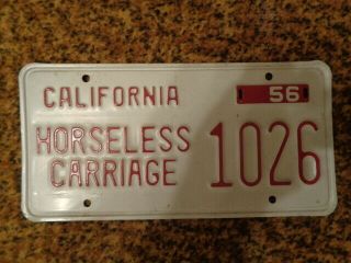 1956 California Horseless Carriage License Plate 1026