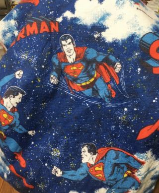 Vintage 1978 Superman Dc Comics Twin Fleece Blanket 64 " X 88 "