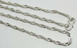 Vintage 925 Sterling Silver Singapore Chain 20 - 1/2 " Necklace 8.  5 Grams,  L@@k