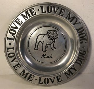 Vintage Wilton Pewter Mack Truck Ashtray Love Me Love My Dog Bulldog