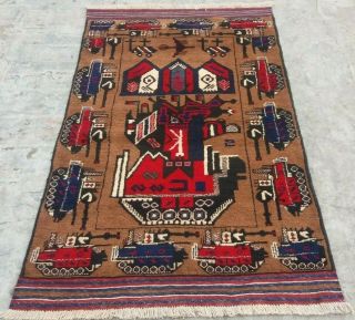 Handmade Afghan War Rug Tribal Size 160x 92 Cm