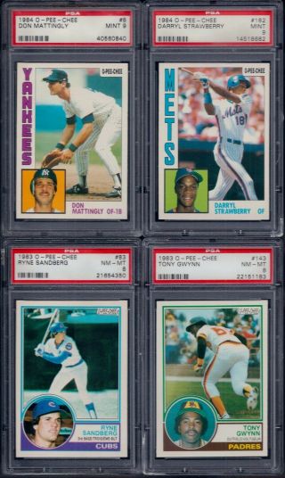 Psa 9 1984 Opc O - Pee - Chee Topps 8 Don Mattingly York Yankees Rookie Card