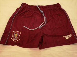 Vintage 1996 - 97 Aston Villa Reebok Home Football Kit Shorts S