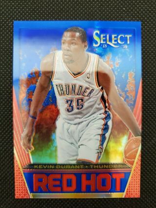 2013 - 14 Kevin Durant Panini Select Red Hot Prizm Blue Refractor Sp Insert 47/49