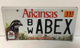 Arkansas Wildlife Game & Fish Arkansas Quail Forever Fowl License Plate Tag