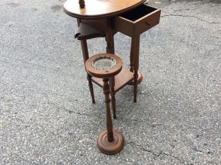 H.  T.  Cushman antique 3 piece smoking ashtray stand 3